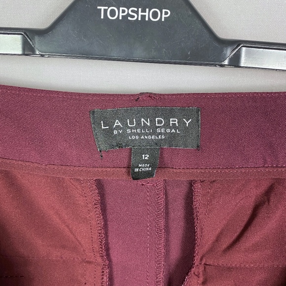 Laundry By Shelli Segal Womens Side Stripe Trousers in Wine Tasting Size 12 - Picture 11 of 13